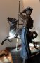 Bronze Carousel Horse and Child Riding with Mom, by Clyde Ross Morgan 28 inches tall