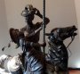 Bronze Carousel Horse and Child Riding with Mom, by Clyde Ross Morgan 28 inches tall