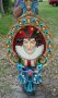 Carousel Dentzel Jester Head Medallion Custom Painted