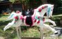 Custom Flowered Coin Operated  kiddie Ride Horse
