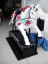 Custom Flowered Coin Operated  kiddie Ride Horse