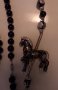 Cloissone Onyx Beaded Necklace Carousel Horse