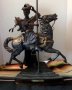 Bronze Carousel Horse and Child Riding with Mom, by Clyde Ross Morgan 28 inches tall