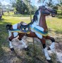 Pinto Carousel Horse Full size Stander, Fiberglass