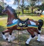 Pinto Carousel Horse Full size Stander, Fiberglass