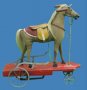 Antique Peddle Hobby Horse on Platform