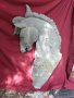 Half Carousel Horse Head Stone Finish
