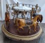 Custom Painted Carouse 4 Horse Cocktail Table w/ Rattan