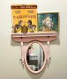 Carousel End table,with Mirror, Pink/White 1 of a kind